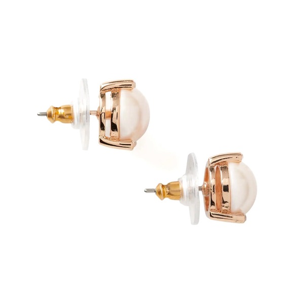 KATE SPADE Pearl Earrings Blush Rise And Shine Pearl CZ Studs NWT - Picture 4 of 9